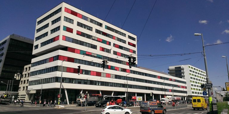 Exterior view of Vienna Hospital Association Medical University Campus.