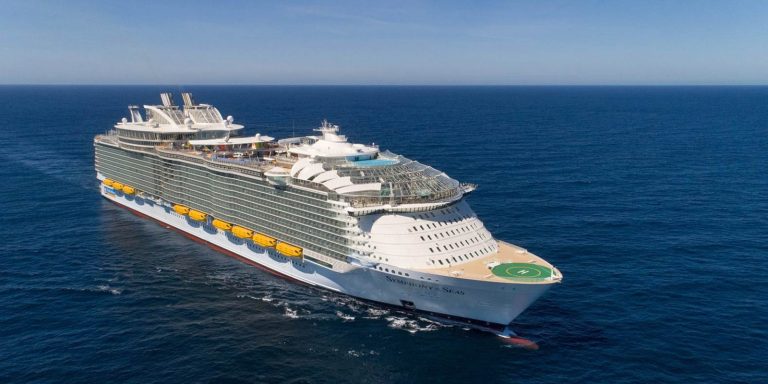 Royal Caribbean cruise ship in open water.