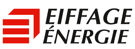 Eiffage Énergie company logo with red geometric icon and black text