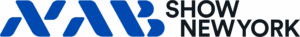 Official NAB Show New York logo in blue and black, representing the broadcast, media, and technology industry event.